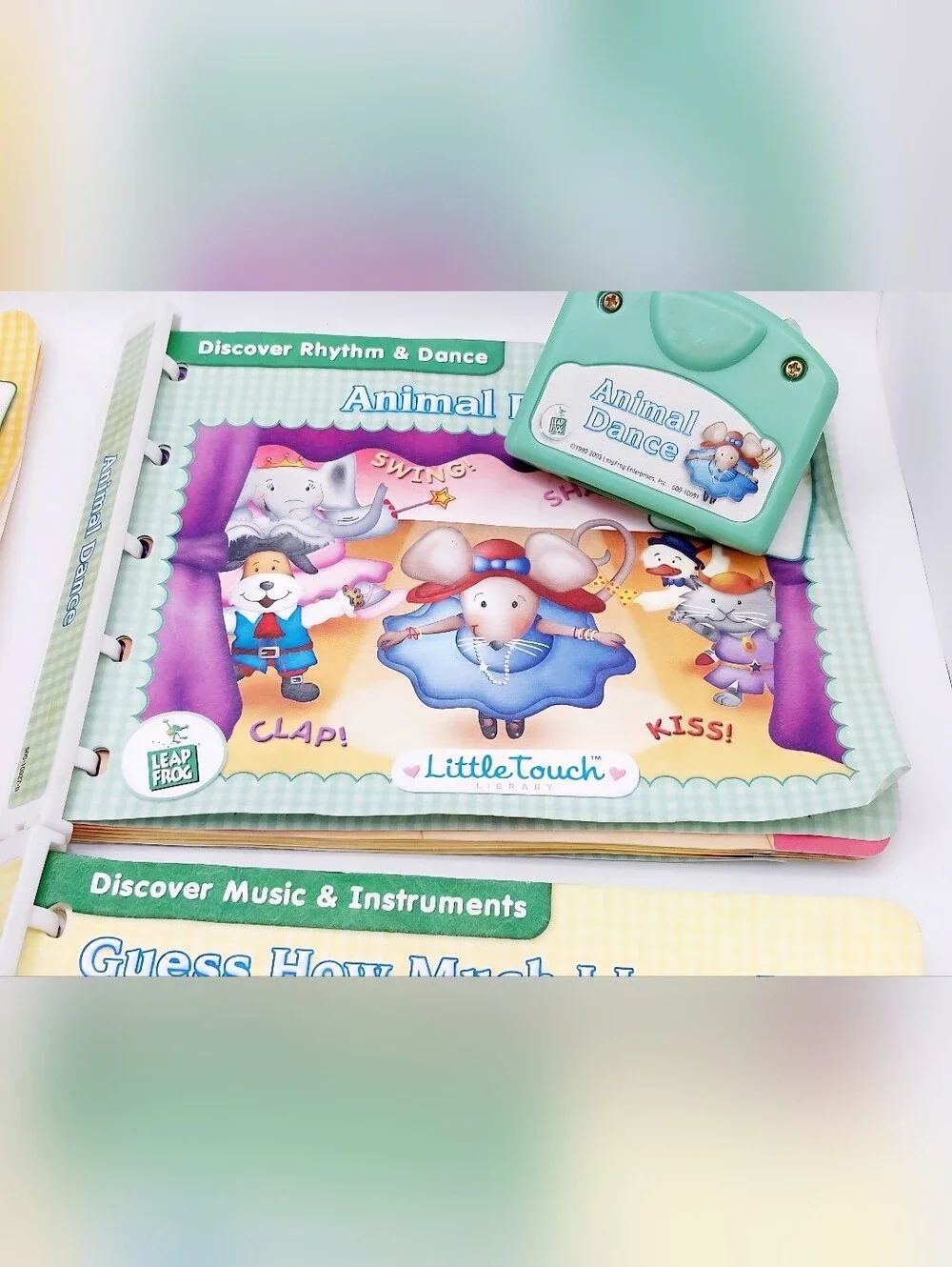 Vintage‎ LeapFrog LittleTouch LeapPad Bundle Pink 5 Books 4 Cartridges Puppet